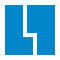 Blaues geometrisches Logo mit zwei vertikalen Rechtecken, die durch eine schmale, unregelmäßige weiße Linie getrennt sind, auf weißem Hintergrund.